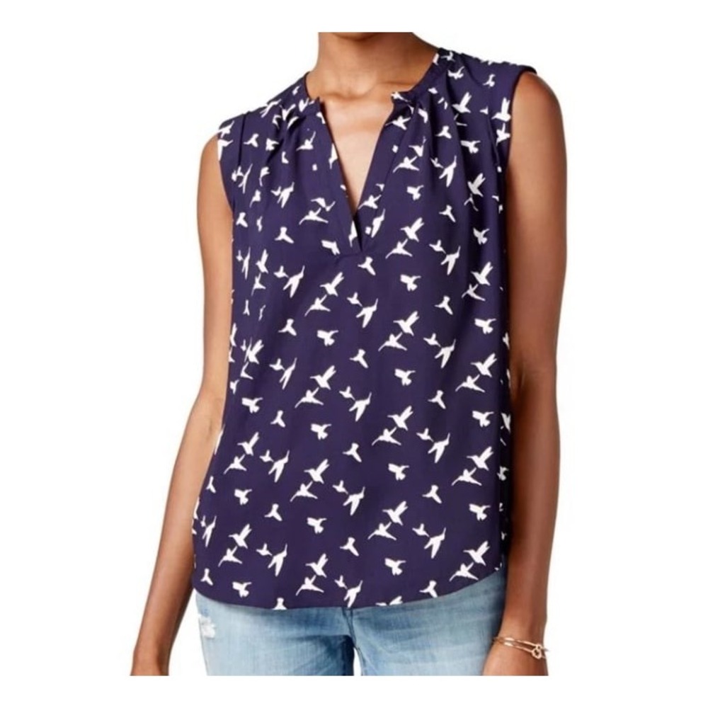 maison Jules Womens‎ Printed Blouse Blue small